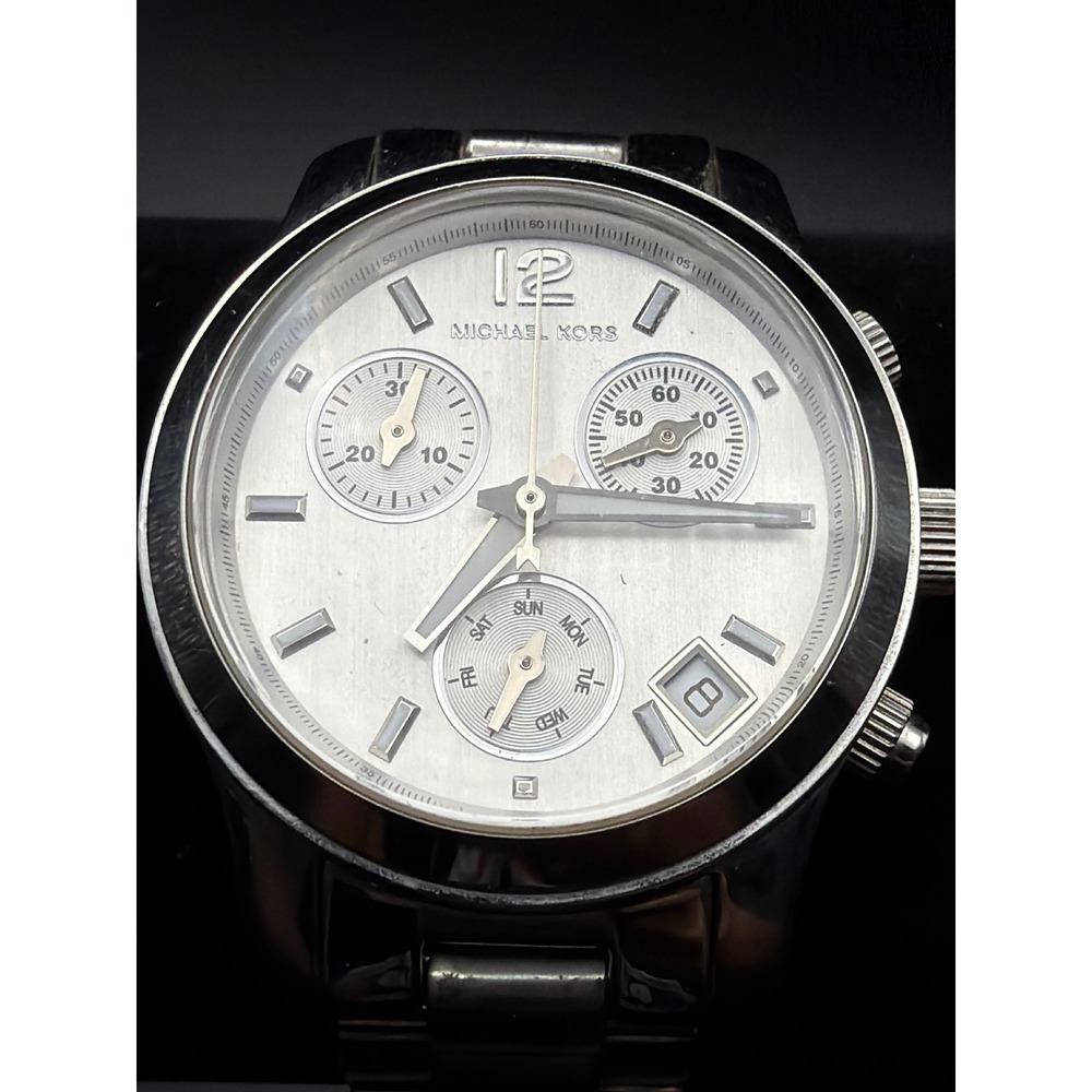 Michael Kors MK5428 Silver Tone Runway Chronograph Stainless Steel Watch